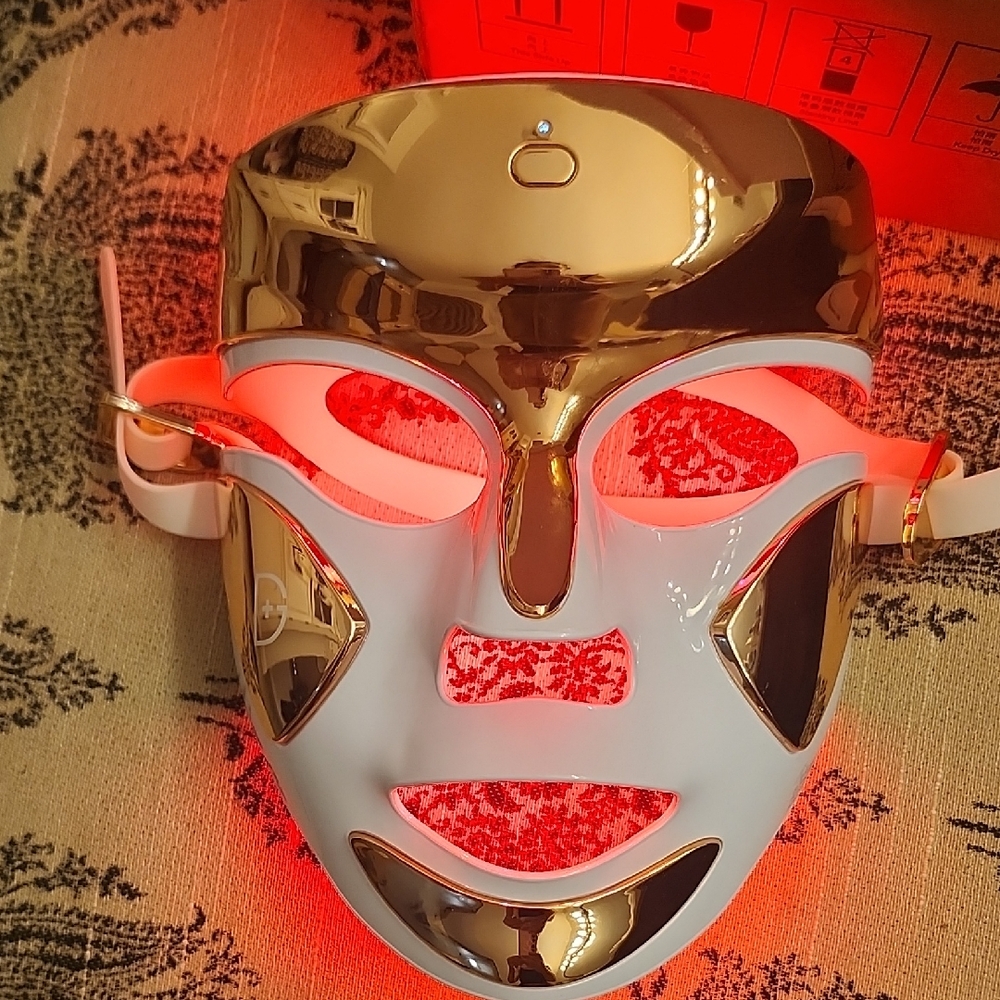 Gold and White LED Face Mask